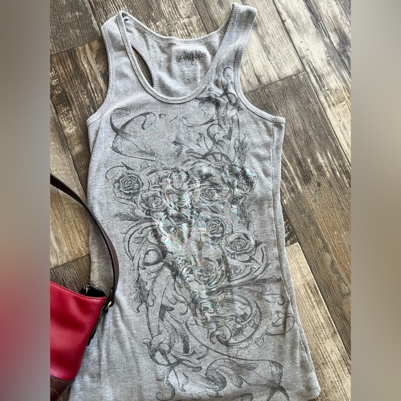 Sexy Y2K Angels & Roses Graphic Tank Top • Angels brand • Large • vintage 2000s - Picture 3 of 11